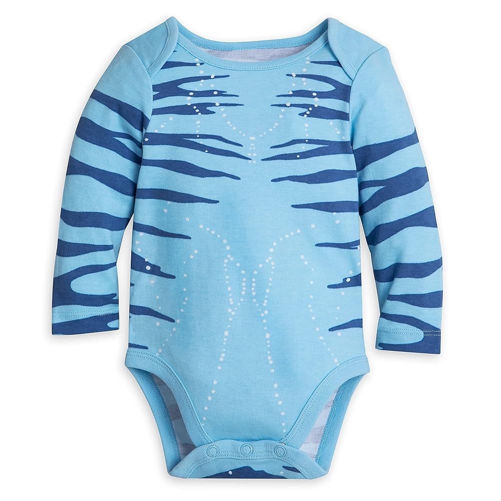 Disney Blue Tiger-Stripe Long-Sleeve Bodysuit